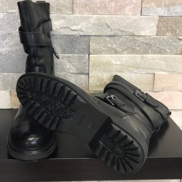 Geox Asheely Women's Leather Mid-Calf Biker Boot - Picture 7 of 9